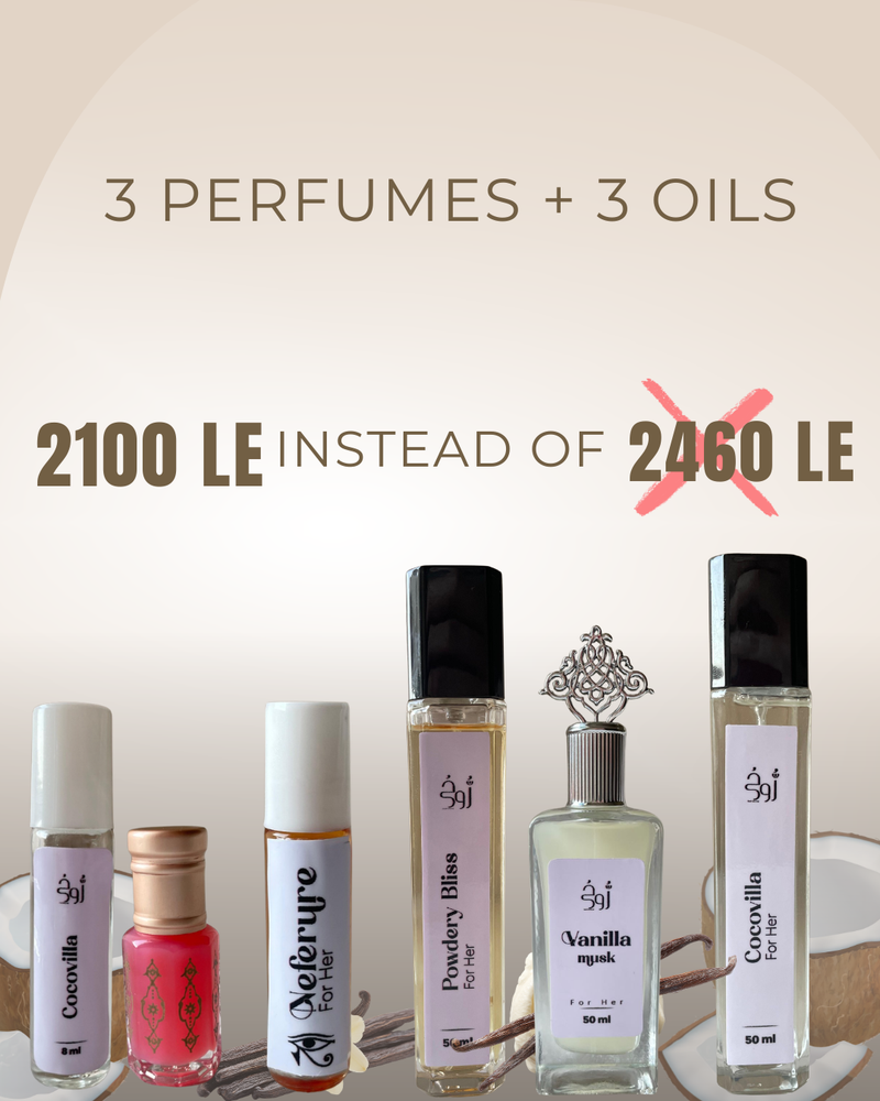 3 perfumes + 3 perfume oils offer