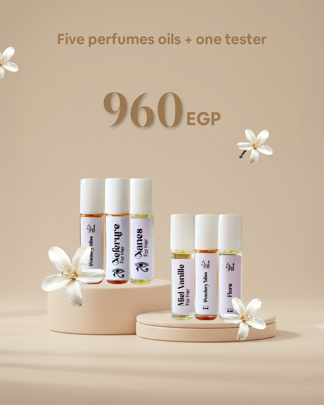 Five perfumes oils + one tester